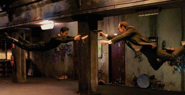 Neo and Agent Smith subway fight